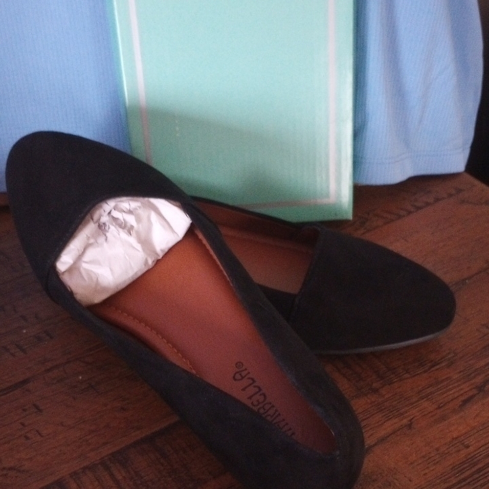 Black Suede Slip-On Loafers with Rounded Toe